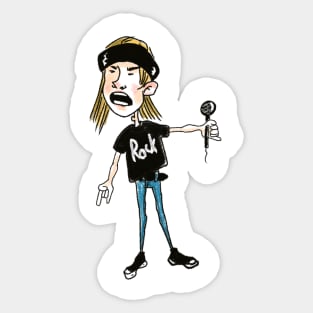 funny rocker shouting and singing Sticker